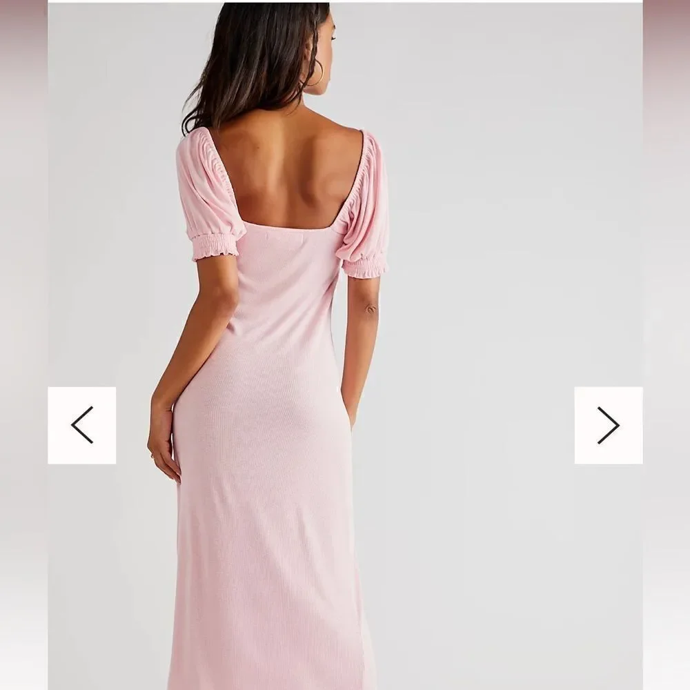 Free People NWT Bel Air Midi Dress Size M in Pink NWT
